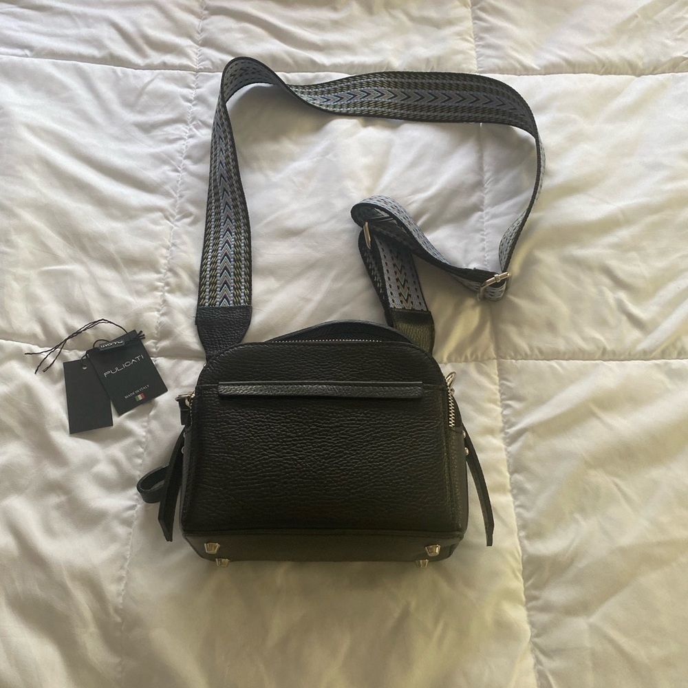 EUC PULICATI genuine leather made in Italy black crossbody/ hand bag - Picture 2 of 16